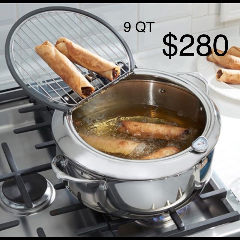Stainless Steel Deep Fryer Pot with Rack